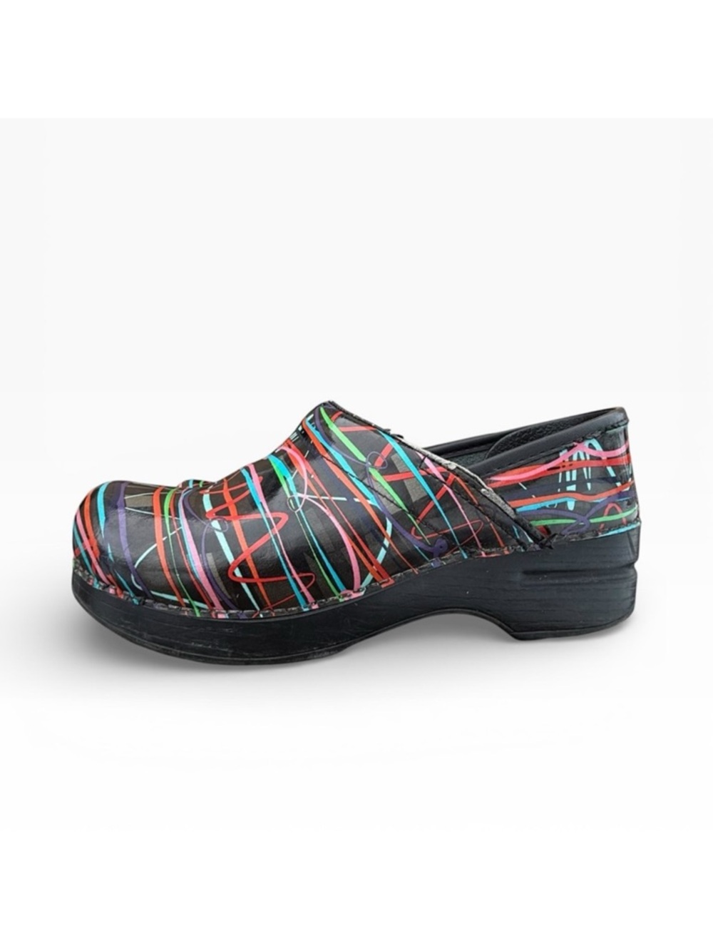 Dansko Professional Multicolor Streamers Patent Leather Women's EU 37 US 6.5-7 - Picture 1 of 15